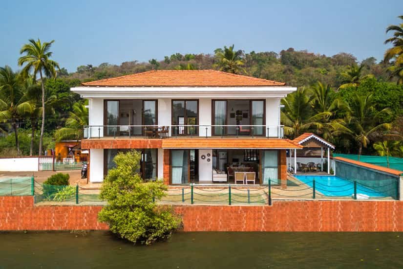 villa river house, goa
