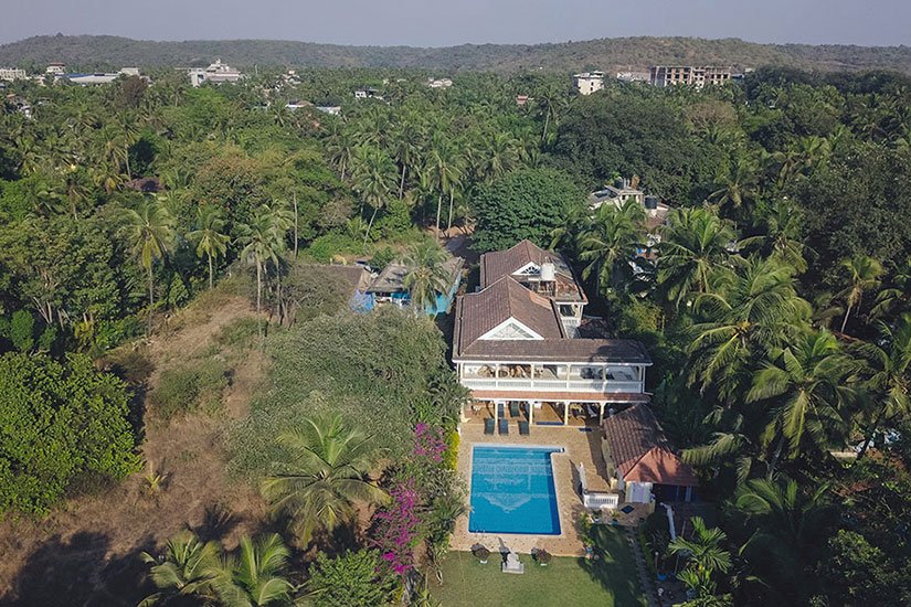 Birds eye view of the villa